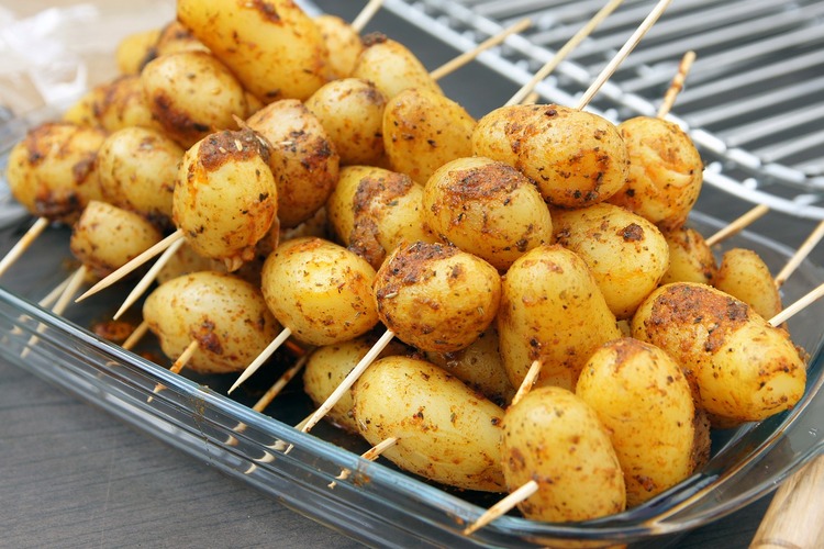 Skewered Grilled Potatoes - Kabob Recipe