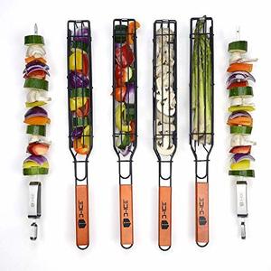 D-Ice Kebab Grilling Basket and Grilling Skewers For Veggies And Meats